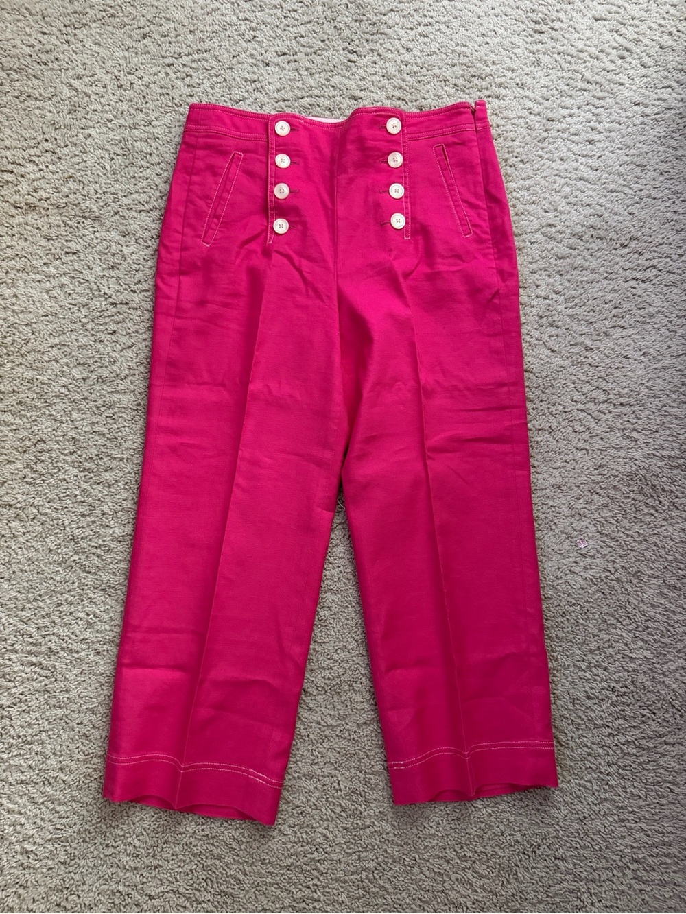 J. Crew Girls' Bright Pink Sailor Button-Front Pants